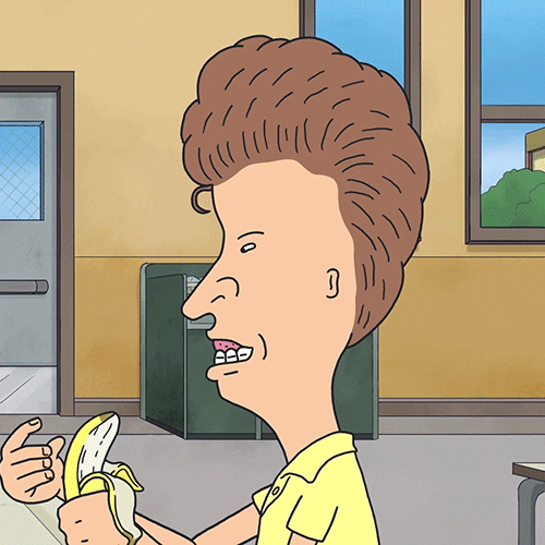 Butthead Eating Banana GIF