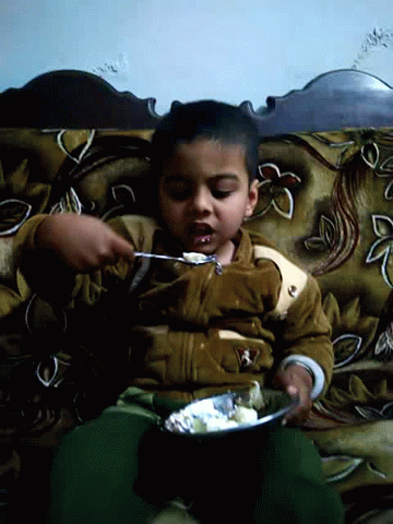 Indian Kid Eating Cake GIF
