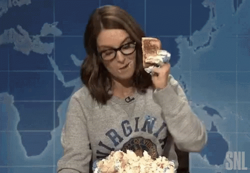 Tina Fey Eating Cake GIF
