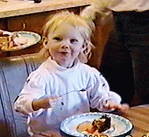 Girl Kid Eating Cake GIF