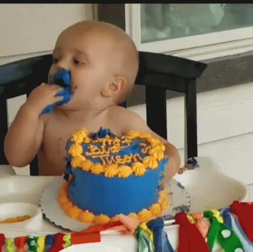 Eating Cake On Face GIF