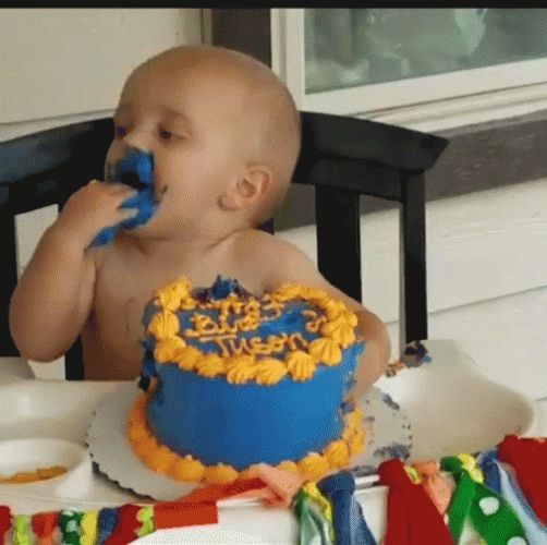 Eating Cake On Face GIF