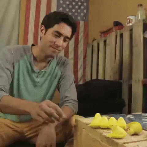 Eating Easter Chick Peeps GIF