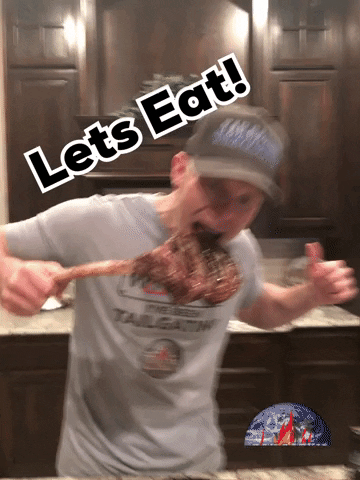 Eating Giant Tomahawk Steak Let's Eat GIF