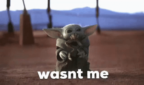 Eating Grogu Says It Wasn't Me GIF