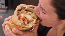Eating Large Egg Roll GIF