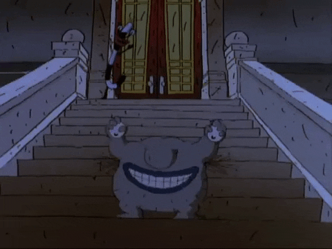 Eating Monster At Stairs Going Inside The House GIF