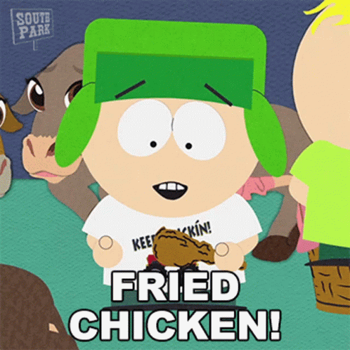 Eating My Fried Chicken South Park GIF