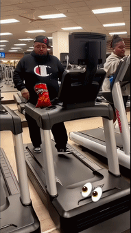 Eating On Treadmill GIF