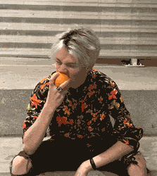 Eating Orange Without Peeling GIF