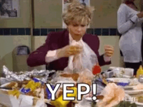 Binge Eating Out Classic Lady GIF