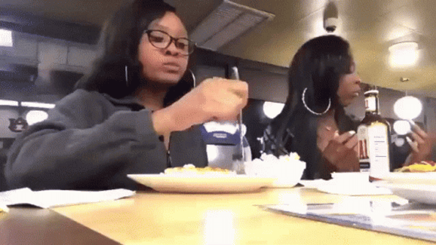 Eating Out Girls Chatting While Dining GIF