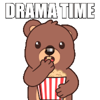 Eating Popcorn Drama Time Sticker GIF