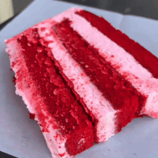 Eating Red Velvet Cake GIF