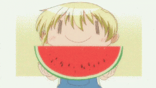 Eating Watermelon Hidamari Sketch Anime GIF
