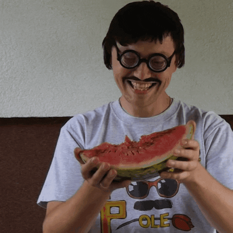 Eating Watermelon Nerd Water Splash GIF