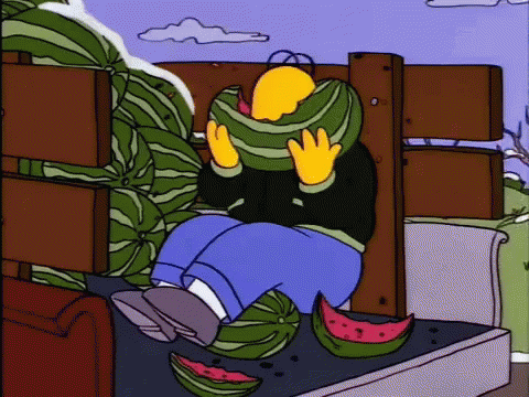 Eating Watermelon The Simpsons Homer Truck GIF