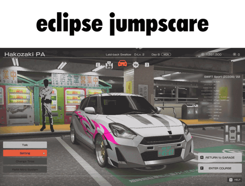 Eclipse Jumpscare Car in Parking Garage