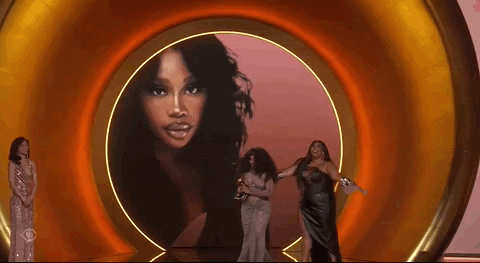 Ecstatic Sza Accepting Award GIF