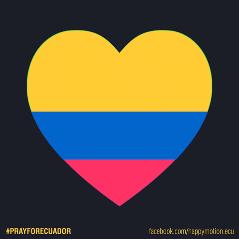 Ecuador Colors Beating Heart GIF