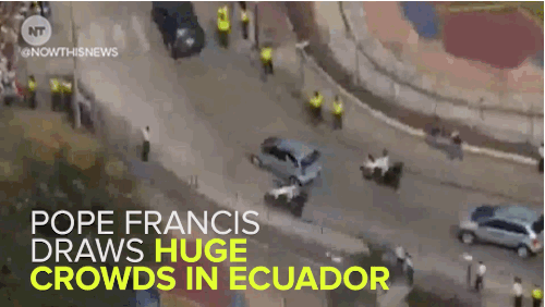Ecuador Crowd Pope Francis GIF