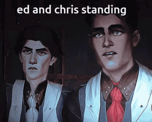 Ed And Chris Are Standing Next To Each Other GIF