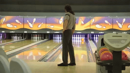 Ed Bassmaster Dancing After Hitting Bowling Pins GIF