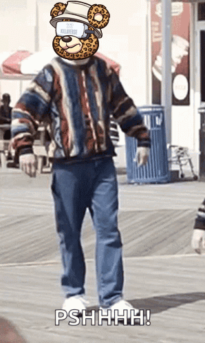 Ed Bassmaster With Bear Mask Kicks Air Psh GIF