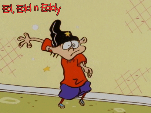 Ed Edd N Eddy in Red Shirt and Blue Shorts