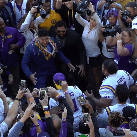 Ed Orgeron Hyping With His Players GIF