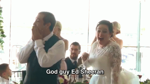 Ed Sheeran Surprise Wedding Singer GIF