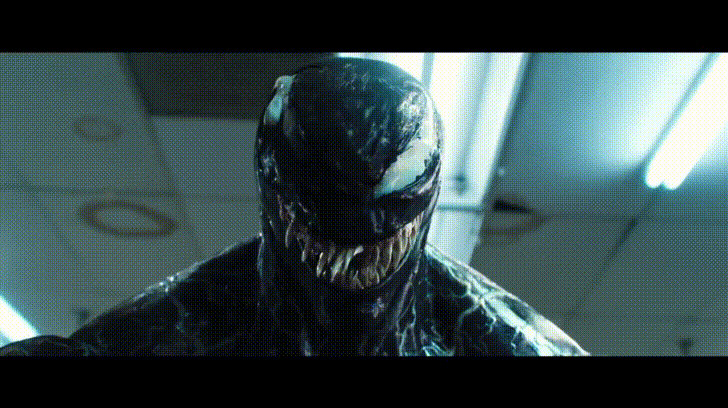 Eddie Brock Peeking On Venom's Face GIF