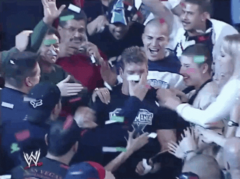 Eddie Guerrero Celebrating With Crowd GIF