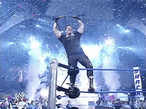 Eddie Guerrero Championship Belt Standing On Ring GIF