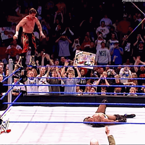 Eddie Guerrero Diving Splash Professional Wrestling GIF
