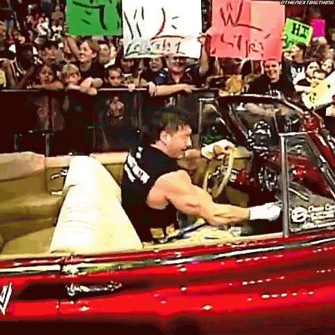 Eddie Guerrero Driving Red Cadillac GIF