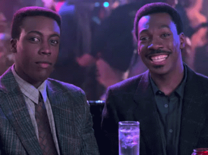 Eddie Murphy Arsenia Hall Coming To America GIF