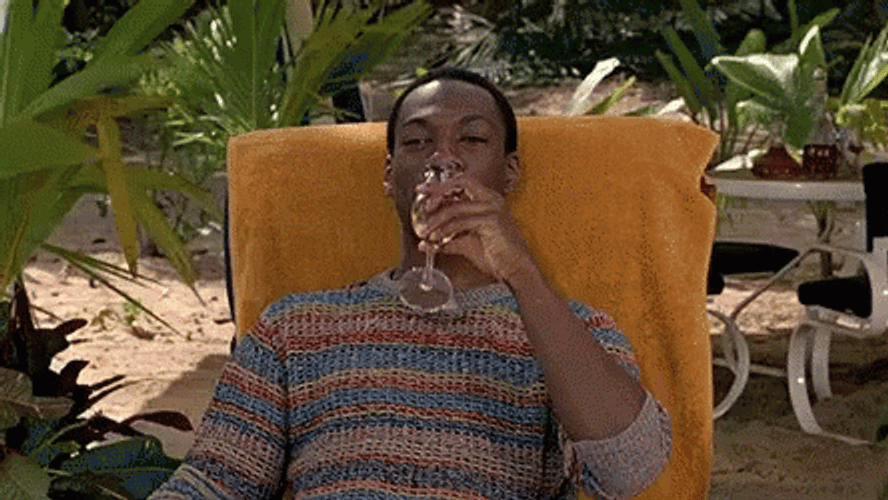 Eddie Murphy Relaxing Drinking Wine GIF