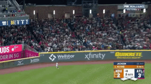 Eddie Rosario Catch The Baseball Ball Reaction GIF