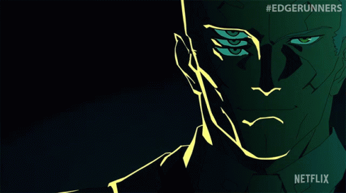 Edgerunners Poster Man With Multiple Eyes GIF