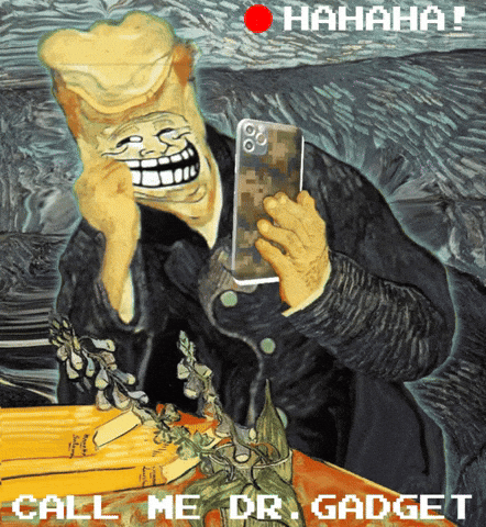 Edited Painting Troll Face Meme GIF