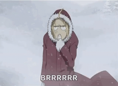Edward Elric In Windy Snow GIF