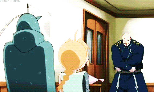 Edward Elric Shocked Alex Armstrong GIF