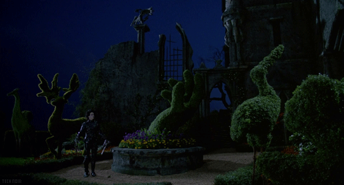 Edward Schissrohands In Garden GIF