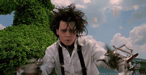 Edward Scissorhands Holding Scissors