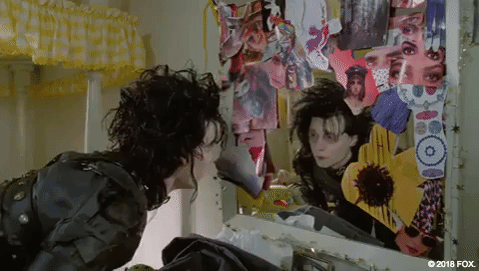 Edward Scissorhands Reflection GIF