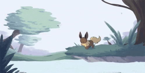 Eevee And Vaporeon Pokemon Lake Swimming GIF