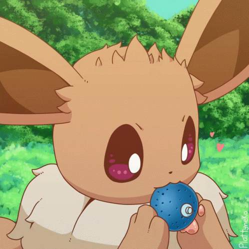 Eevee Eating Something Evolutions GIF