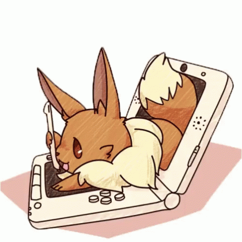 Eevee Evolutions Out From Phone GIF
