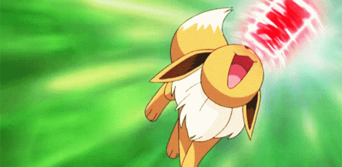 Eevee Flying With Red Light From Mouth